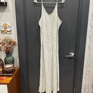 A new day Spotted pattern Cream Maxi Dress